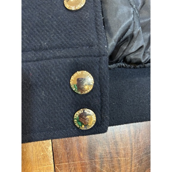 TOMMY HILFIGER wool dark navy & white letterman varsity bomber jacket size - Picture 8 of 14